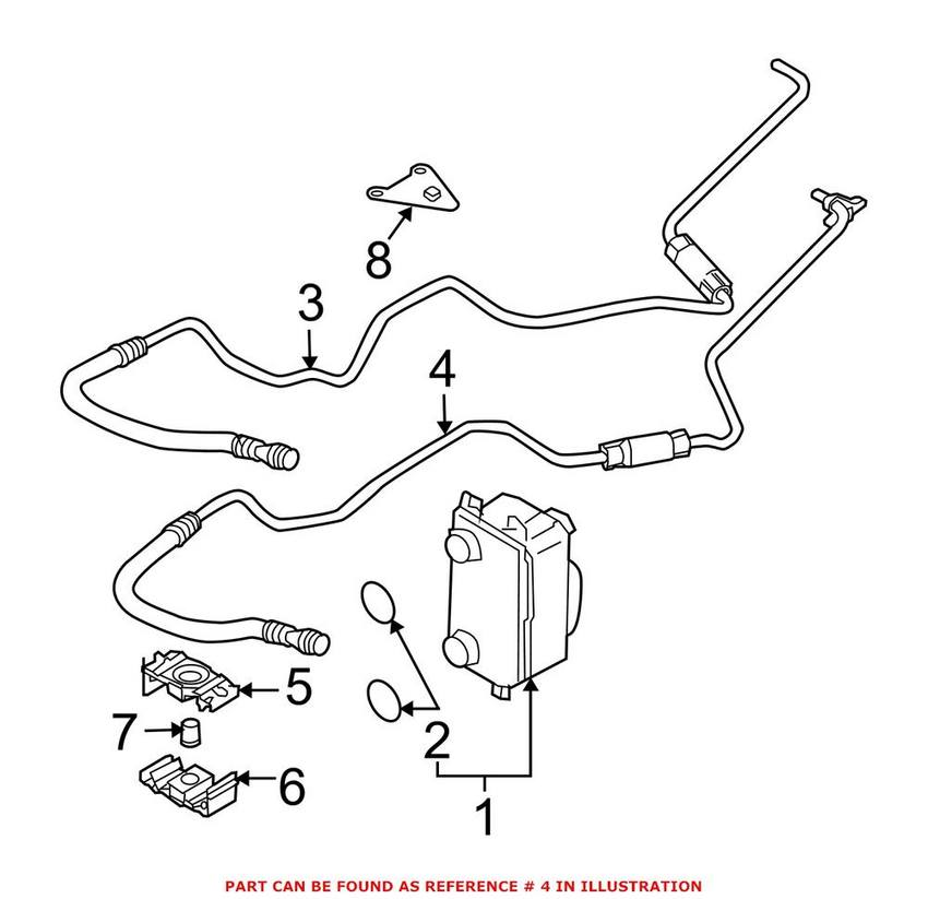 BMW Auto Trans Oil Cooler Line (Outlet) 17227573108